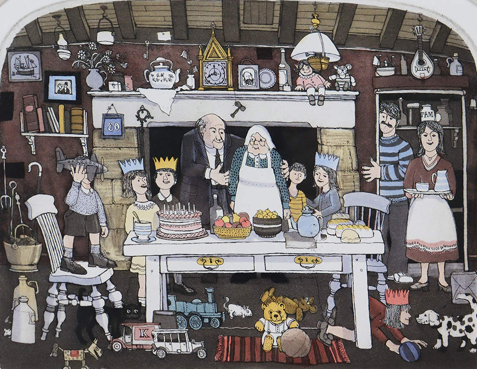 グラハム・クラークの絵画作品　タイトルは、パーティ